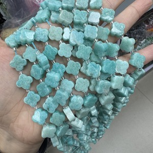 ลูกปัดหินอัญมณีธรรมชาติขนาด11*5มม. ลูกปัดหลวมใบโคลเวอร์สี่ใบลูกปัดสีเขียวลูกปัดหลวมสำหรับทำเครื่องประดับ - Product Image 5