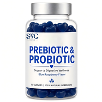 SYC BIO Probiotiques Prébiotiques Vitamines Gommes Formule Douce Confort 50 Unités Framboise Bleue Adulte Marque Privée