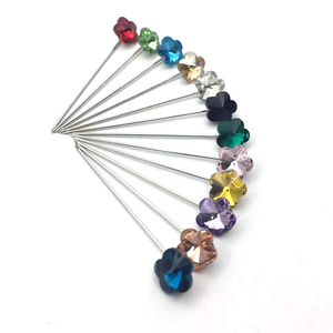 Nouveau <span class=keywords><strong>fantaisie</strong></span> personnalisé fleur cristal motif longue aiguille broche broche multi-usages sécurité Hijab écharpe broches pour les femmes musulmanes cadeau de fête - Product Image 2
