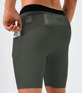 <span class=keywords><strong>Pantalones</strong></span> <span class=keywords><strong>Cortos</strong></span> Ajustados Deportivos para <span class=keywords><strong>Hombre</strong></span> <span class=keywords><strong>con</strong></span> Corte Láser, Shorts de Compresión Activos de Color Sólido, Logo Personalizado y Elástico Acanalado para Correr - Product Image 5