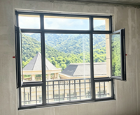 Ventana Abatible de Aluminio con Marco Delgado, Apertura Exterior, Triple Acristalamiento, Insonorizada y de Ahorro Energético para Edificios de Oficinas