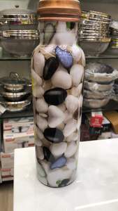 Suministro al por mayor 100% botella de agua de cobre Ayurvédica con tapa atractiva botella de cobre para beber directamente para gimnasio Yoga Camping - Product Image 4