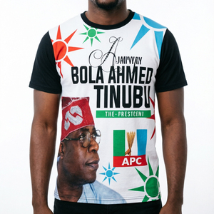 Camiseta Personalizada de la Campaña Presidencial de APC Nigeria Bola Tinubu, 100% Poliéster, Impresión por Sublimación, para Manifestaciones Políticas - Product Image 1