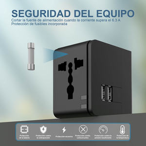 Universal Travel <strong>Adaptor</strong> With Dual <strong>USB</strong> Charging Ports for Europe USA Australia UK International Overseas Travel - Product Image 2
