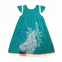 Usine en gros 100% coton enfants été motif fleurs florales petites filles robes sans manches