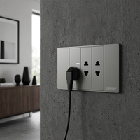 Interruptores de Pared Modulares Ultrafinos Estándar CE SASO EU Tipo 118 y Enchufes Schuko Alemanes para Arquitectos de Oriente Medio