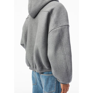 Felpa con Cappuccio e Zip Integrale da <span class=keywords><strong>Uomo</strong></span> in Cotone Pesante 600 GSM, Oversize con Spalle Cadenti, Personalizzabile, Vendita all'Ingrosso - Product Image 4