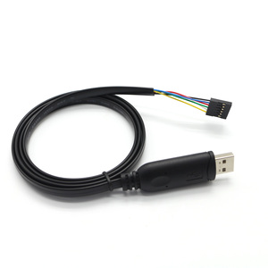 Cable OEM/ODM original FTDI FT232RL IC USB A a Dupont de 6 pines TTL 3.3V 5V UART, cable plano para enrutador, GPS, descarga y depuración - Product Image 1