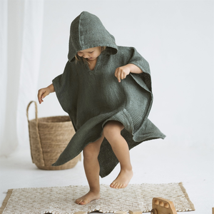Peignoir de bain pour enfants bio doux gaufré <span class=keywords><strong>à</strong></span> <span class=keywords><strong>capuche</strong></span> Babi <span class=keywords><strong>Poncho</strong></span> Serviette de bain en coton pour filles Serviette de bain <span class=keywords><strong>à</strong></span> <span class=keywords><strong>capuche</strong></span> pour enfants - Product Image 5