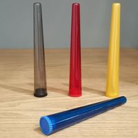 Tube de cigare résistant au parfum en forme de cône de couleur claire 84mm 110mm support de cône en plastique de tube de rouleau personnalisé avec capuchon