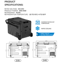SOW35 Camping Car Refrigerador DC 12V Nevera solar mini refrigerador portátil con protección de batería baja