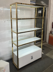 Chất lượng cao mỹ phẩm cửa hàng thiết kế nội thất có thể điều chỉnh kim loại và gỗ mỹ phẩm Rack hiển thị cho chăm sóc da cửa hàng bán lẻ - Product Image 3