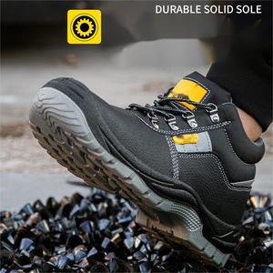 Chaussures <span class=keywords><strong>de</strong></span> sécurité légères à tige en maille pour hommes bout en acier imperméable respirant <span class=keywords><strong>semelle</strong></span> en caoutchouc confortable en cuir véritable PU sans danger pour - Product Image 3