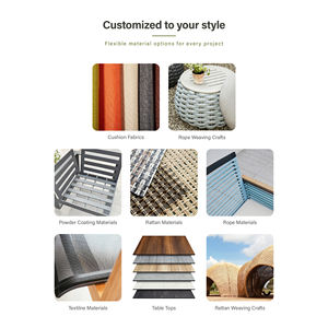 AJUNION Ensemble de meubles de patio en aluminium noyer grain de bois texture canapé d'angle ensemble de salle à manger de jardin extérieur avec banc - Product Image 6