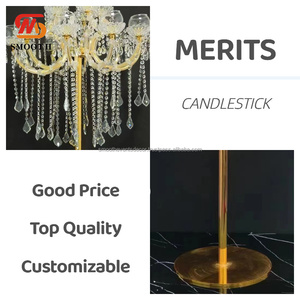 เชิงเทียนคริสตัลโลหะทรงสูง 120 ซม. จากโรงงานโดยตรง สำหรับตกแต่งงานแต่งงาน - Product Image 2