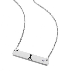Yiwu-collar <span class=keywords><strong>de</strong></span> acero inoxidable Aceon Velle para mujer, joyería brillante y pulida en blanco, barra Horizontal, barra <span class=keywords><strong>de</strong></span> piedra <span class=keywords><strong>de</strong></span> nacimiento para estampado - Product Image 1