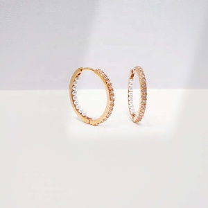 custom plata 925 sterling <b>silver</b> 2026 round <b>huggie</b> hoop earring fashion quality unique gold plated casual simple korean earrings - Product Image 5