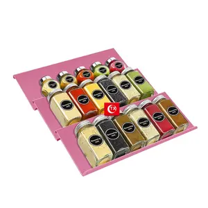 TX Rainbow Color regolabile espandibile portaspezie in acrilico Organizer Set Organizer per cassetti per spezie a 4 livelli per bancone del cassetto della cucina
