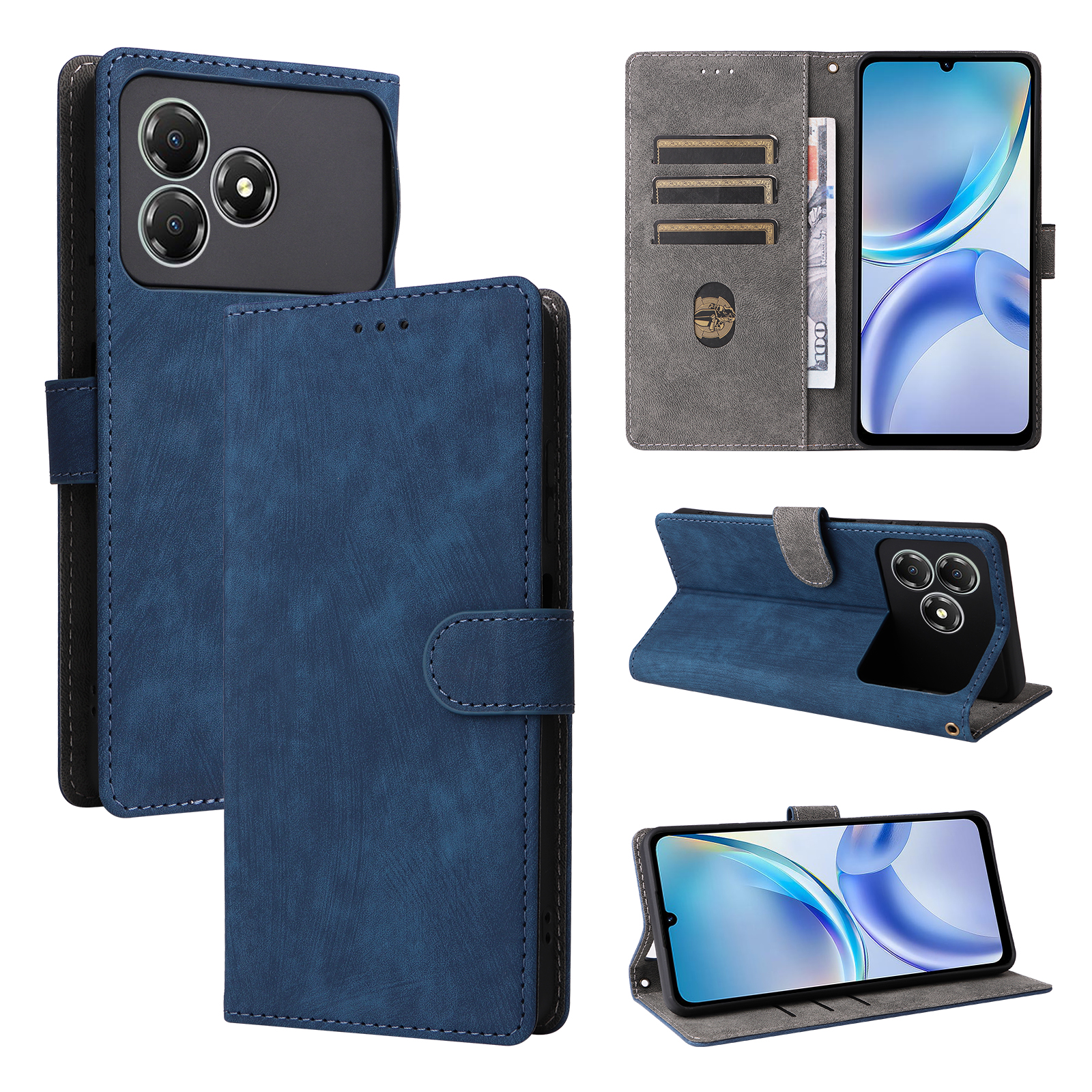 Camera Protection PU Leather Case for ZTE Blade A36 4G