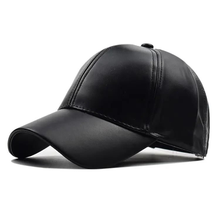 New High Quality Pu Leather Baseball Men Solid Outdoor Casual Snap back Trucker Hat