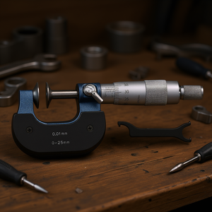 Micrómetro de Placa Fervi 0-25mm 0.01mm Herramienta de Medición de Precisión - Product Image 3