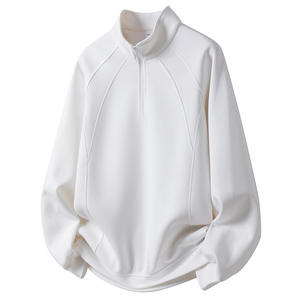 Nouveau <span class=keywords><strong>pull</strong></span> décontracté à col montant, coupe ample, anti-boulochage, avec demi-fermeture éclair et poches latérales, idéal pour le printemps et l'automne - Product Image 1