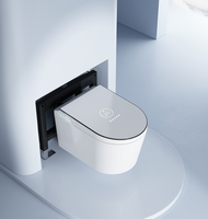 Toilette murale intelligente moderne de luxe noire entièrement automatique avec désodorisation à air chaud pour WC