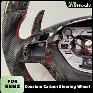 <span class=keywords><strong>Volant</strong></span> en cuir de carbone forgé <span class=keywords><strong>AMG</strong></span> avec accessoires d'intérieur à LED Mise à niveau de Mercedes-Benz W204 W205 2013-2018 - Product Image 4