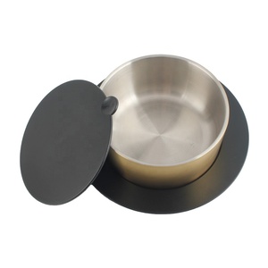 Minimalist Metal <b>Bowl</b> <b>With</b> <b>Lid</b> Airtight Food Serving Party Use Black And Gold Finish Polished Design - Product Image 3