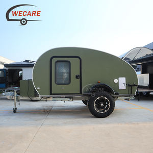 WECARE Mini caravane, caravane teardrop, caravane tout-terrain en aluminium, remorques de camping avec système d'eau extérieur - Product Image 1