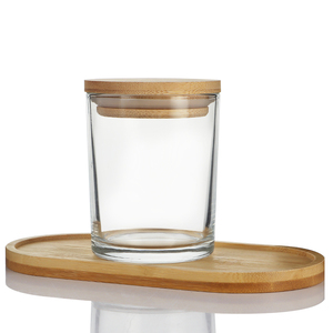 Hộp đựng nến thủy tinh trong suốt giao hàng nhanh 200ml có nắp gỗ tre mạ điện, trang trí Giáng sinh, Phục sinh, nhà cửa - Product Image 2