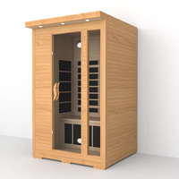 Sauna intérieur moderne en bois massif avec panneau infrarouge en carbone 1750W, certifié CE ETL SAA RoHS SASO, porte en verre de 8 mm