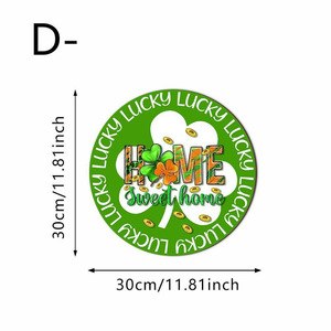 Green Four Leaf Clover Wooden Hanging <b>Decor</b> Round Die Cut St Patrick's Day Party <b>Wall</b> Decoration - Product Image 4