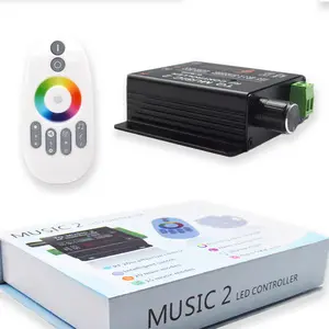 Fornitori della cina caldo di vendite di natale luce 12v ha condotto la striscia di rgb musica 2 suono audio rf led remote controller