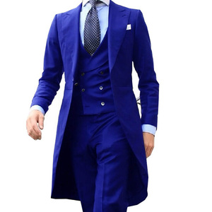 2024 Neuzugang l langer Mantel Designs chinesisches Rot Herrenanzug Gentlemen-Tuxedo Abschlussball-Blazer individuell 3-teilig (Jacke+Weste+Hose) - Product Image 2