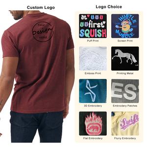 도매 남자의 체육관 근육 목 티셔츠 사용자 정의 자수 ringspun 면 220GSM 부드러운 여름 일반 DTG 인쇄 100% 면 - Product Image 2