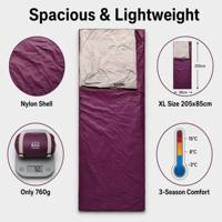 Saco de Dormir Mini YJQX Ultraligero 760g de Plumón y Algodón con Tela de Nailon, Portátil, Comprimible, para Viajes de Verano, Talla Grande para Adultos