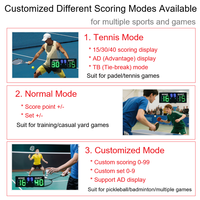 Tableau de score numérique LED Ganxin pour pickleball et padel, avec détection de raquette et affichage du pointage