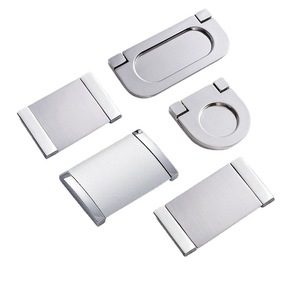 Furniture Handle And <b>Knob</b> Rectangle Brushed Zinc Alloy Minimalist Drawer Cabinet <b>Door</b> Surface Mounted Durable - Product Image 1