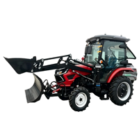 Trattore Agricolo Compatto con Cabina Certificato EPA Euro 5, Caricatore Frontale e Aratro, 4x4, per Giardinaggio e Spazzaneve