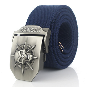 New Design Custom Types Canvas Men Webbing Belt OEM Tactical Belt with Metal Buckles