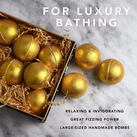 Bombes de bain colorées noires et dorées aux ingrédients 100% naturels Cherry, avec parfum personnalisé et emballage cadeau