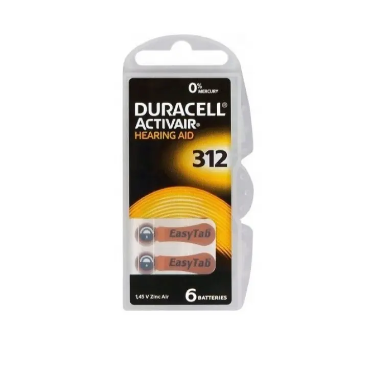 Duracell Hearing Aid Pile PR 41(312) 6BS Prothèses auditives numériques pour la surdité audifonos produits de soins médicaux