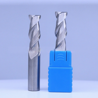 Fraise à queue en carbure monobloc à 2 dents, finition ultra-brillante, modèle 45-2, fabriquée en Chine pour usinage CNC, sans revêtement, HRC non applicable