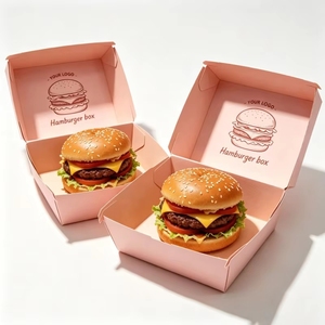Boîte à hamburger empilable et étanche avec impression personnalisée pour les restaurants de hamburgers, poulet frit, pizzas, emballages à emporter - Product Image 2