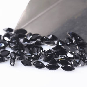 宽敞的天然黑色玛瑙宝石刻面侯爵夫人形状宽松宝石黑色玛瑙半宝石珠宝制作 - Product Image 6