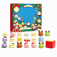 Calendrier de l'Avent Squishy en forme de Ravioli, Boîte Mystère de Noël, 24 Jours, Jouet à Presser en TPR, Boîte Cadeau DIY