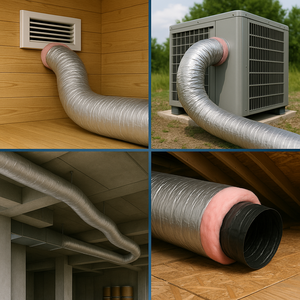 Производитель, хорошее качество, 8 дюймов, ПВХ, гибкий канал черного цвета, настенный, 1 год гарантии на графические аксессуары для HVAC - Product Image 3