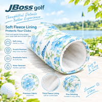 Ensemble de housses de tête de club de golf à motif floral, housses de protection pour clubs de golf en hortensia bleu pour femmes, accessoires de golf pour driver, fairway wood et hybride