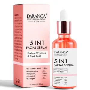 Serum clareador facial 5 em 1, serum clareador facial com vitamina c e skincare, ácido hialurônico, vitamina c e envelhecimento